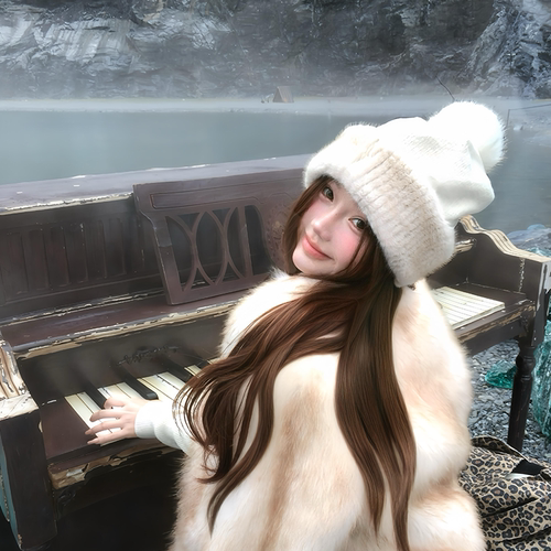 韩系针织帽女护耳百搭大头围冷帽