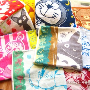 乳胶枕枕巾 日单全棉姆明龙猫黑猫单人毛圈全包型弹力枕套 2条 包邮