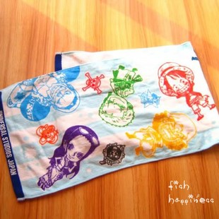 日单纯棉运动毛巾路飞大毛巾擦汗巾瑜珈巾30*103CM