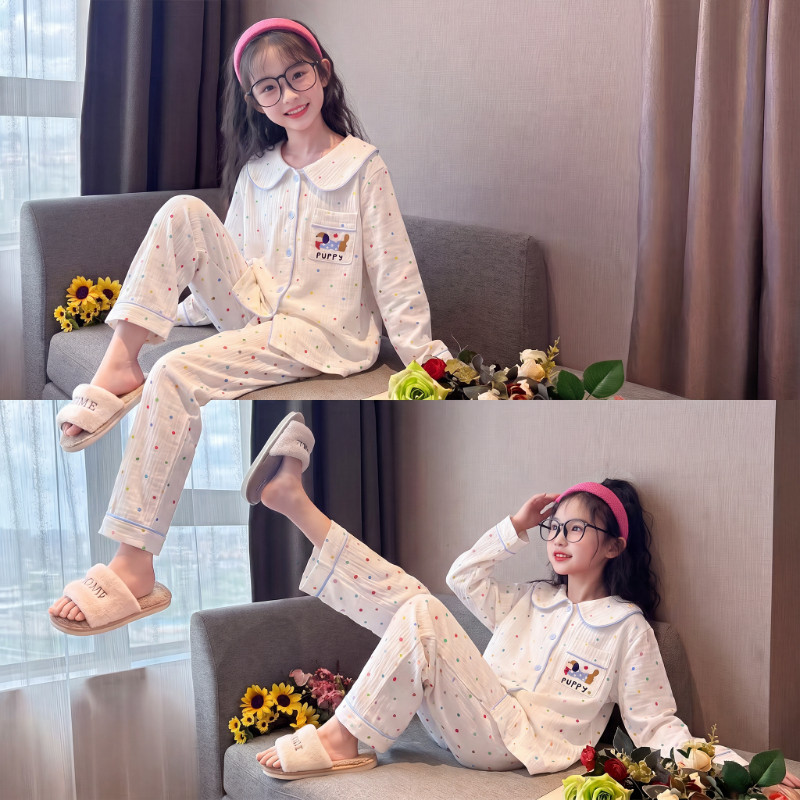【舒适云朵棉】娃娃领女儿童睡衣