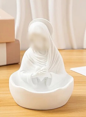 白色精致水池装饰收纳摆件 桌面玄关饰品收纳 ins 风家居装饰