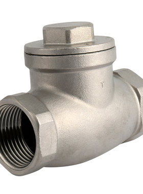 304不锈钢丝扣止回阀H14W-16P内螺纹卧式摇摆式单向阀DN15  20 25