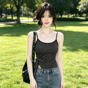2026夏季薄款不规则下摆吊带背心女修身显瘦无袖上衣漂亮出片衣服