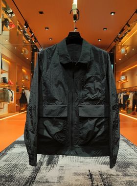 「F6621」“潮款简约夹克” ins秋季男款简约纯色高级感翻领夹克