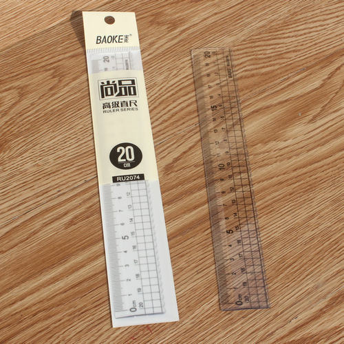 透明刻度尺直尺宝克20cm