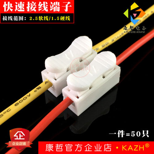 100只CH-2电线接头连接器两位按压式快速接线端子LED灯具对接排柱