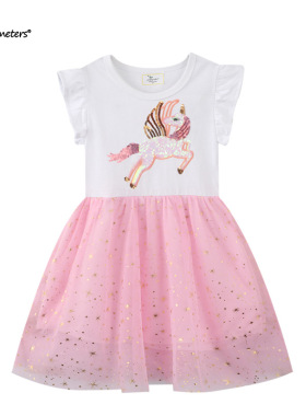 jumping meters女童连衣裙2026夏季新款欧美女童裙子短袖现货