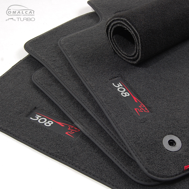 绒面脚垫508标致3008专用206 207老301无味307原车卡扣308防滑408