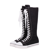 2025年新品 朋克PUNK平底松糕靴系带拉链帆布高筒靴M278无带子