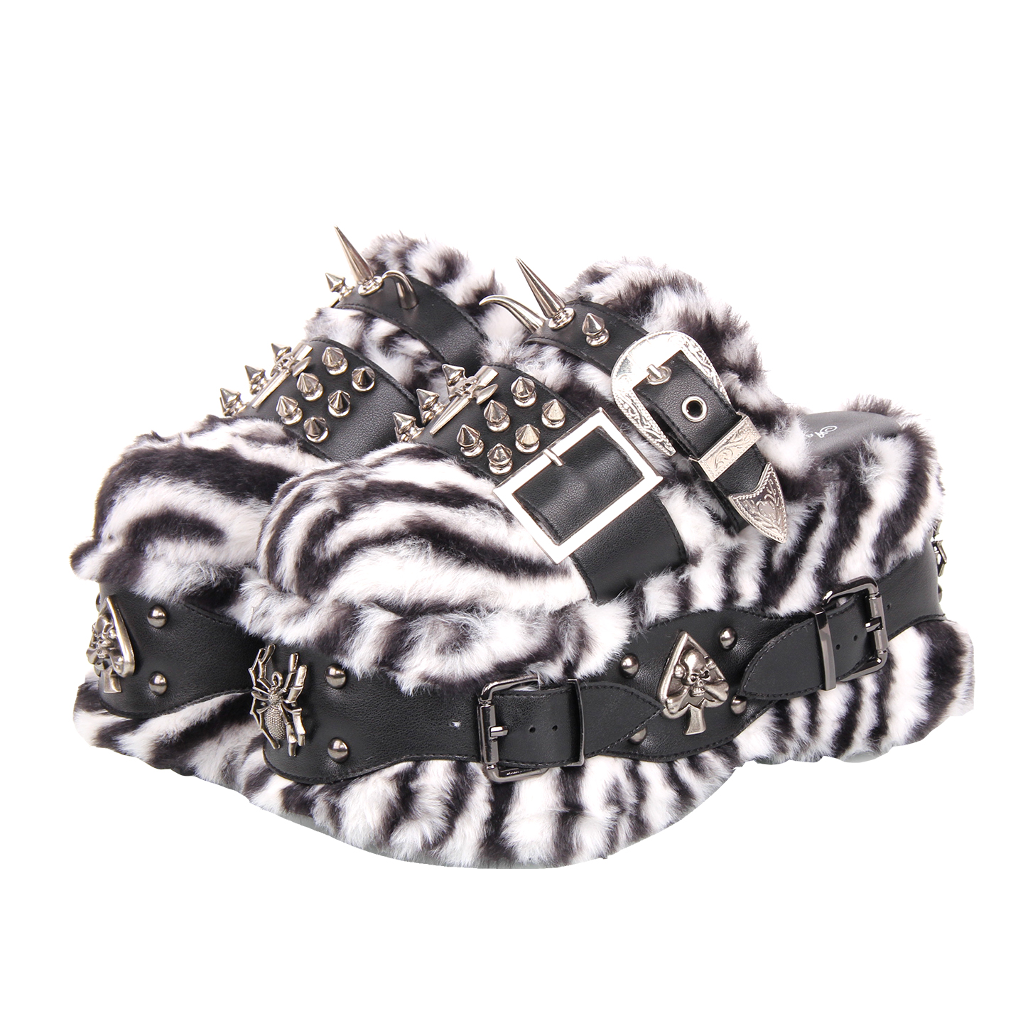 2025新品Lolita鞋圆头松糕底有装饰重工动漫毛毛拖鞋L466