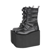 2025年新品 朋克PUNK超高跟方头魔术贴皮带松糕厚底中筒靴M474