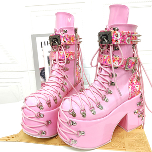 2025年新品 饰厚底松糕靴M273 朋克PUNK马丁靴有装