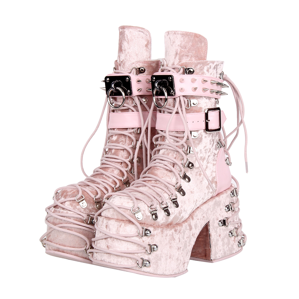 2025年新品朋克PUNK马丁靴有装饰厚底松糕靴M273