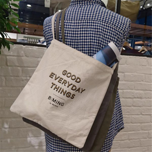 BEAMS日本原厂杂志附录清新复古森女文艺田园帆布印字单肩机车包