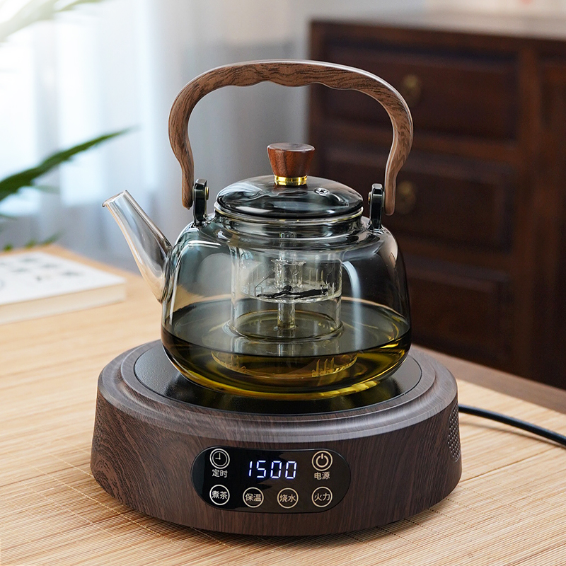 全度玻璃煮茶壶大容量玻璃壶耐高温煮茶提梁壶围炉煮茶壶套装