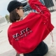 字母亮面刺绣短外套女2026春秋新款 原宿风韩版 宽松女学生BF夹克潮