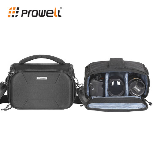 普乐威单肩相机包斜挎包适用佳能索尼单反微单硬壳防撞保护摄影包