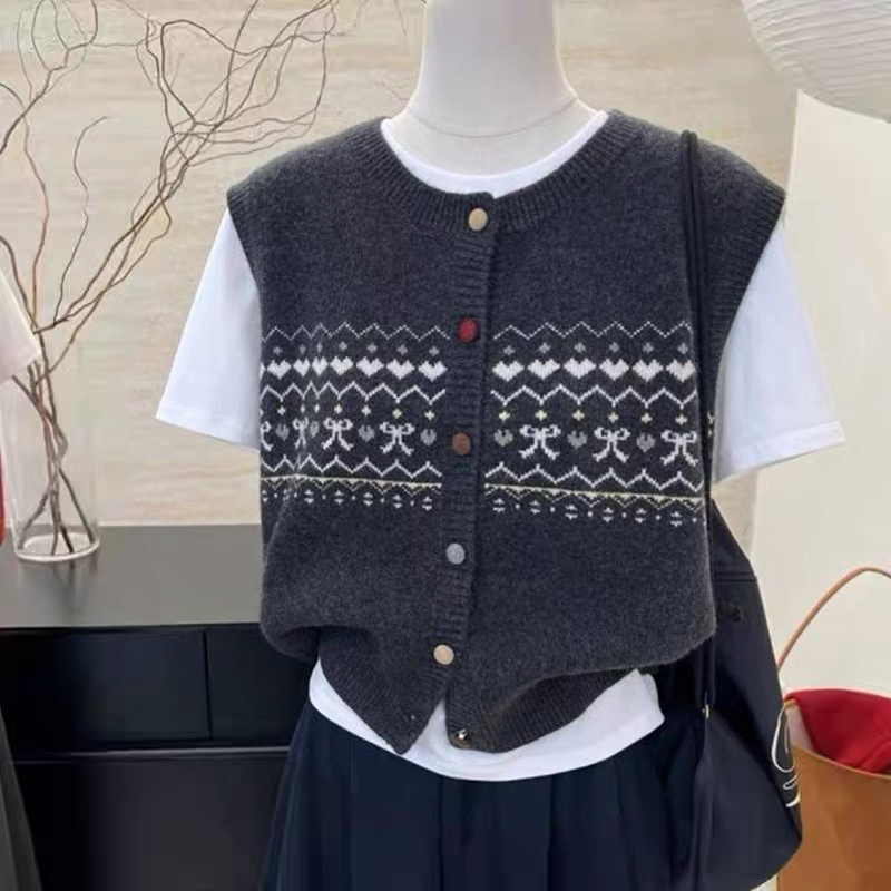 【赠运费险】提花针织马甲背心
