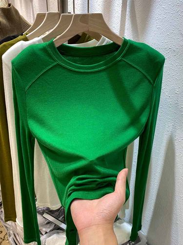 小众垫肩上衣内搭针织打底小衫