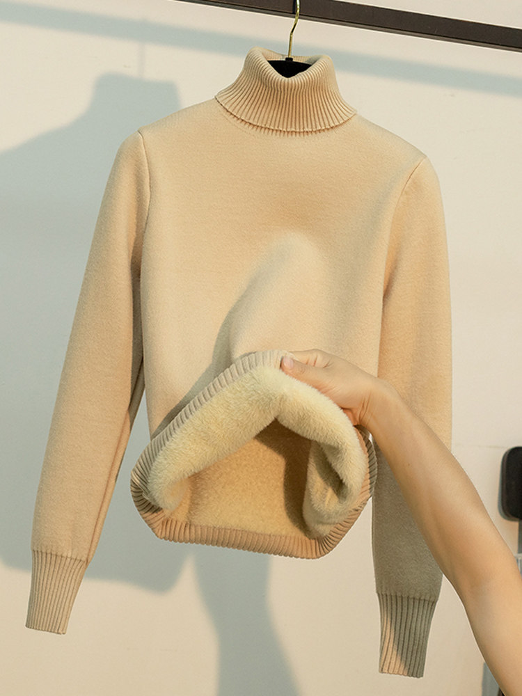 欧货加绒加厚一体绒保暖打底毛衣女装秋冬新款内搭高领针织羊绒衫,女装/女士精品,羊绒衫,淘宝优惠券,粉丝福利购,淘宝优惠卷