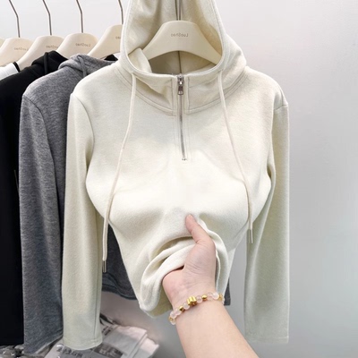 磨毛保暖半拉链打底羊绒衫