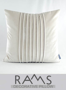 北欧抱枕样板房沙发床头靠垫抱枕套绒布中式白色现代日式靠包腰枕