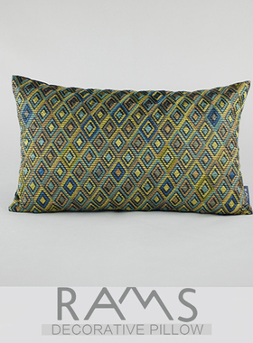 RAMS抱枕地中海刺绣花靠垫样板房靠包床头抱枕套办公室沙发腰枕