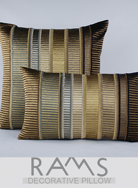 美式轻奢沙发大靠垫抱枕仿真丝刺绣靠枕样板间床头软靠背靠包腰枕