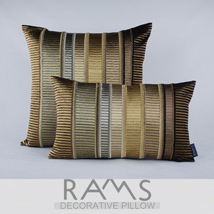 轻奢沙发大靠垫抱枕仿真丝刺绣靠枕样板间床头软靠背靠包腰枕 美式