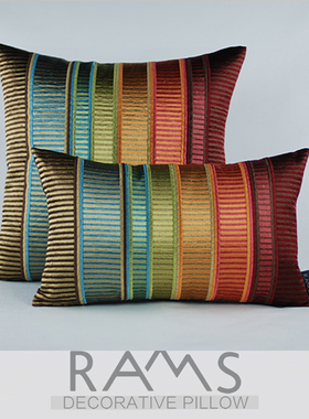 东南亚沙发靠垫抱枕波西米亚风样板房靠枕床头靠包刺绣仿真丝腰枕