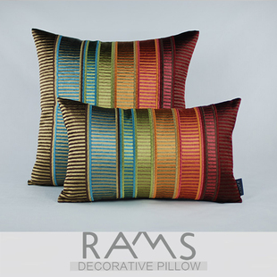 东南亚沙发靠垫抱枕波西米亚风样板房靠枕床头靠包刺绣仿真丝腰枕