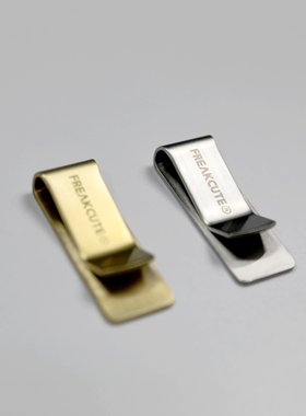 FREAKCUTE 原创设计潮牌 复古黄铜钱夹 文具票据夹手账笔记书夹子