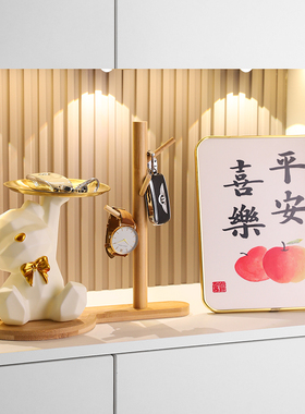 暴力熊托盘玄关收纳摆件家居饰品