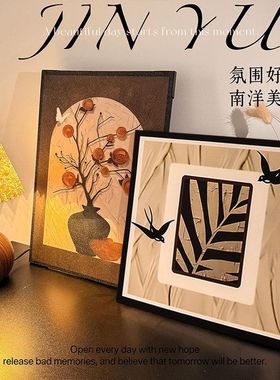 古风高级感装饰画餐厅电视柜摆台