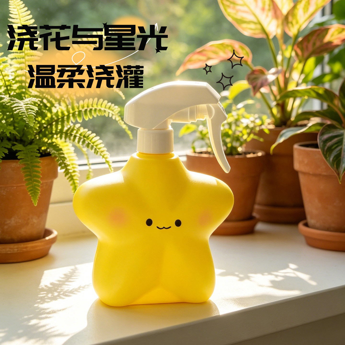 星星小型家用喷壶浇花专用浇水壶