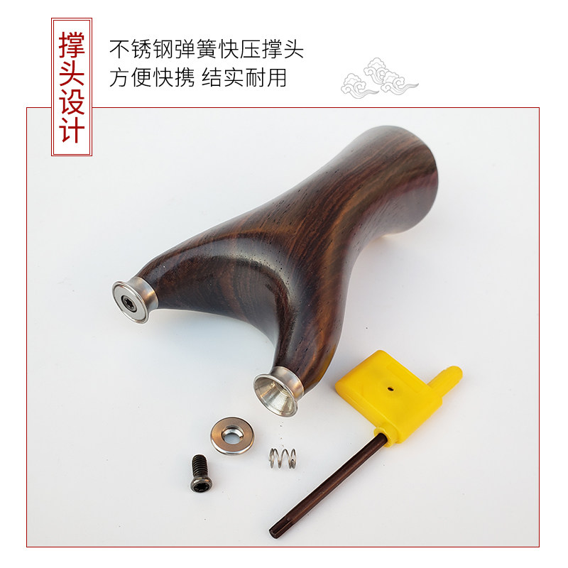 黑檀实木快压弹弓免绑扁皮筋可绑两用弹弓架子沉水木料高密度收藏