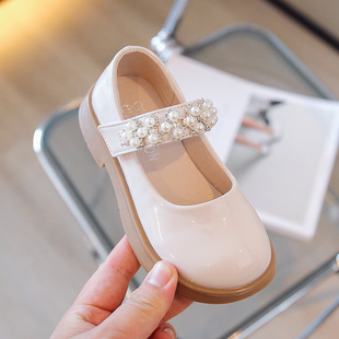 女童小皮鞋洛丽塔Lolita小童学生钉珠舞蹈公主鞋中大童甜美鞋子