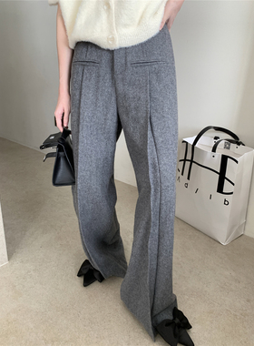 LXLILIUM 羊毛灰色廓型西装裤 01/12 AM10:00