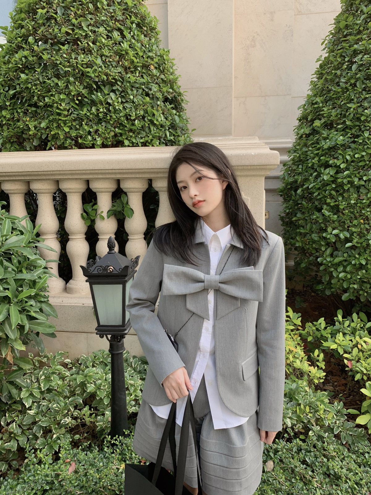 LXLILIUM 特定少女款蝴蝶结西装花苞短裙套装 03/24 10:00