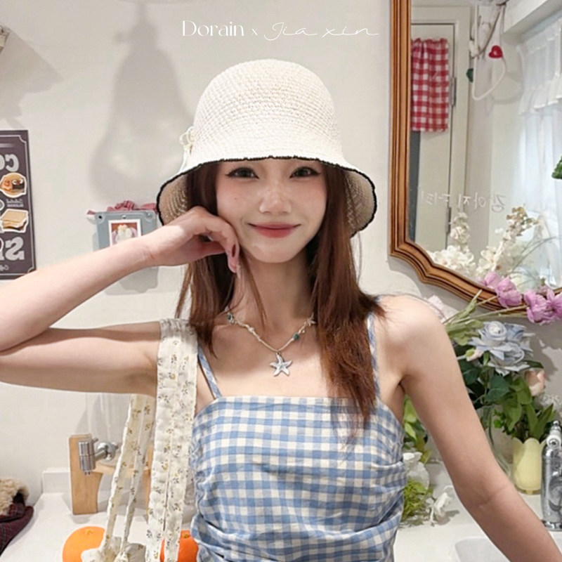 2026新款帽子女小帽檐遮阳帽针织时尚百搭春夏防晒渔夫帽太阳盆帽