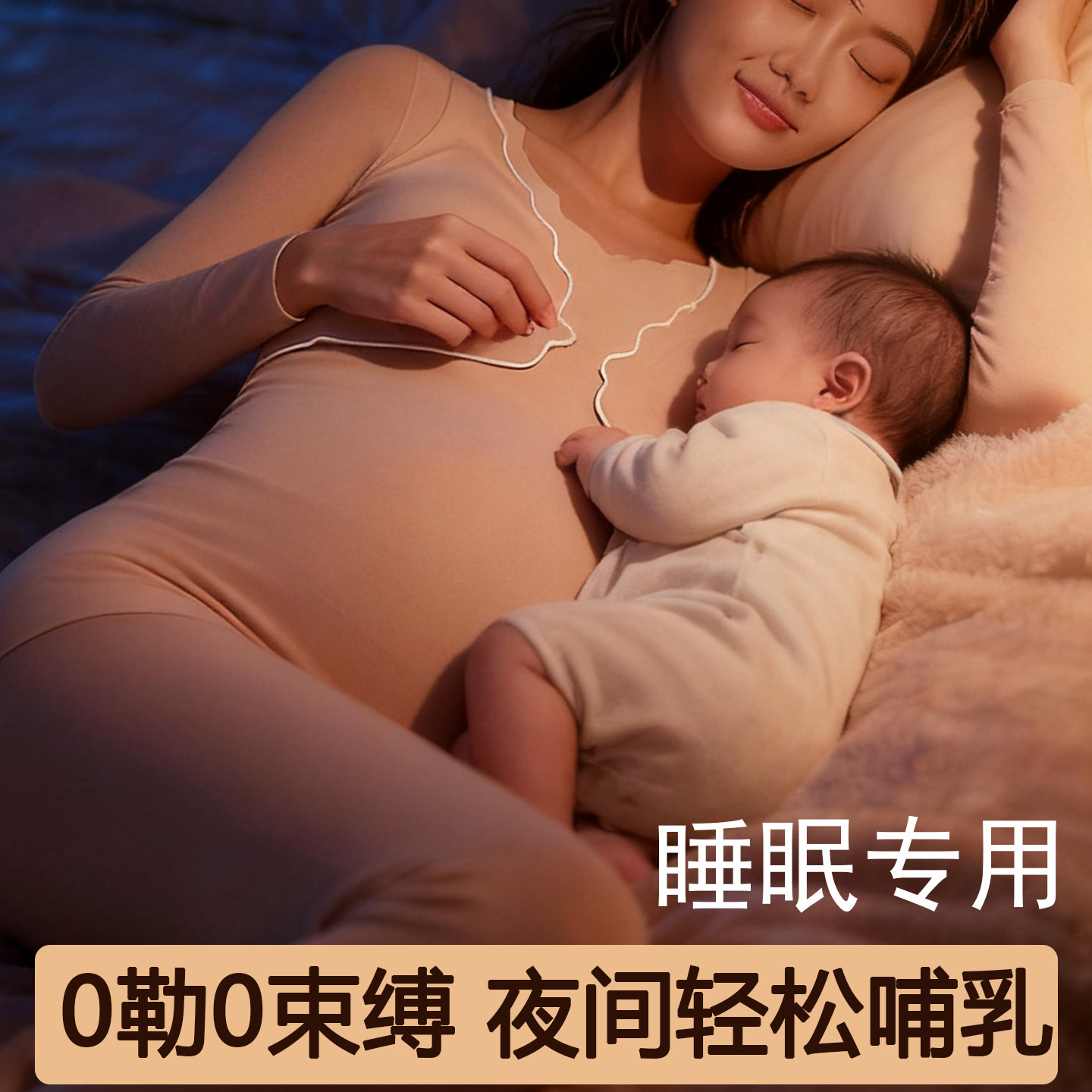 睡眠专用孕妇保暖内衣套装孕期产后哺乳喂奶免穿文胸加厚打底秋衣