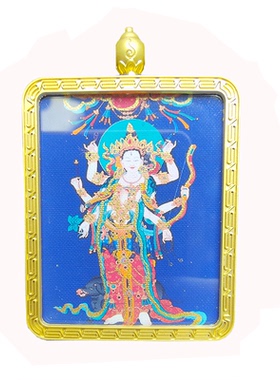 手工描金南无摩利支天菩萨吊坠佛像像项链平安唐卡挂件男女款