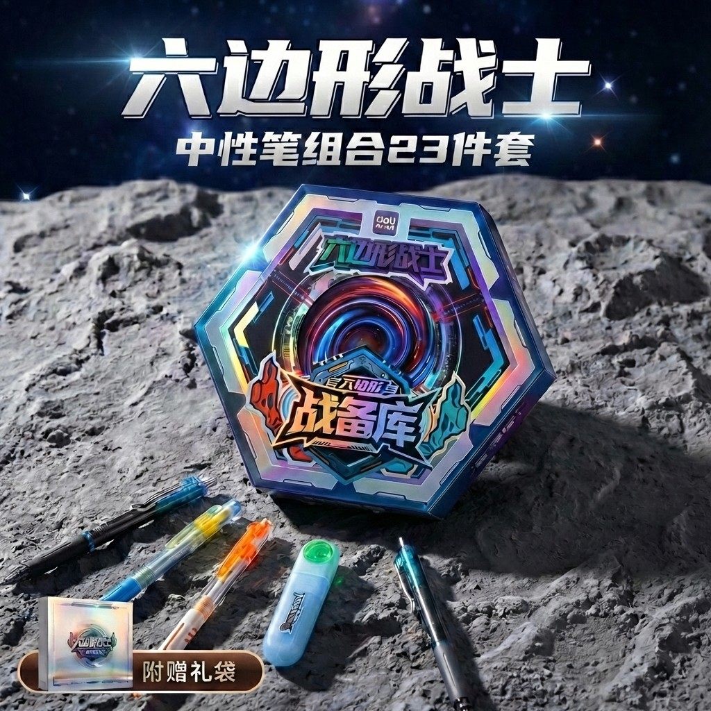 【六边形战士】得力中性笔礼盒马年新年礼物10岁生日文具套装礼盒学习用品男孩小学初中生必备中性笔豪华高端,文具电教/文化用品/商务用品,中性笔,淘宝优惠券,粉丝福利购,淘宝优惠卷