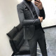 套装 英伦帅气西装 韩版 修身 西服两件套潮 新款 纯色商务休闲正装 男士