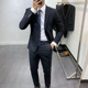 新款 修身 休闲西装 韩国秋季 男套装 两件套潮流韩版 新郎礼服男士 西服