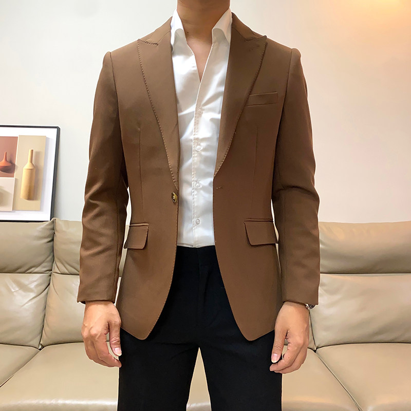 2026春季新款英伦休闲小西服外套男修身韩版青年帅气潮流西装上衣