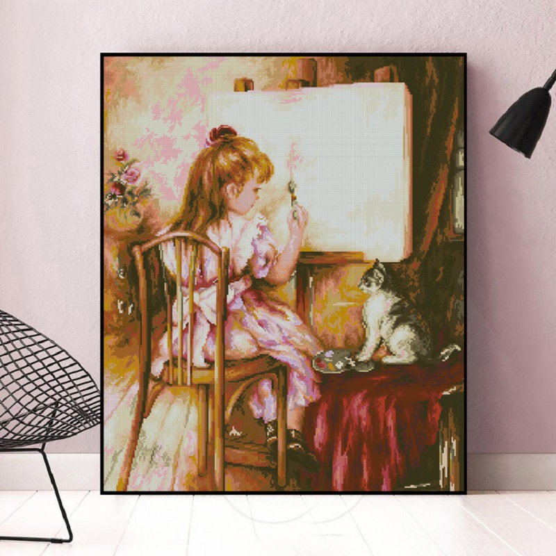 Aurora DMC Cross Stitch Kit new pattern RW3979 draw girl Full embroidery printingin the Home Fabric , Stitch &amp; Tools Accessories , Cross Stitch Kit  category - from Buy2taobao.com to provide professional Taobao agent buy service