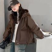 女童外传棉服皮衣2024新款 免疫外套中大童免洗防污棉袄潮 男童冬装