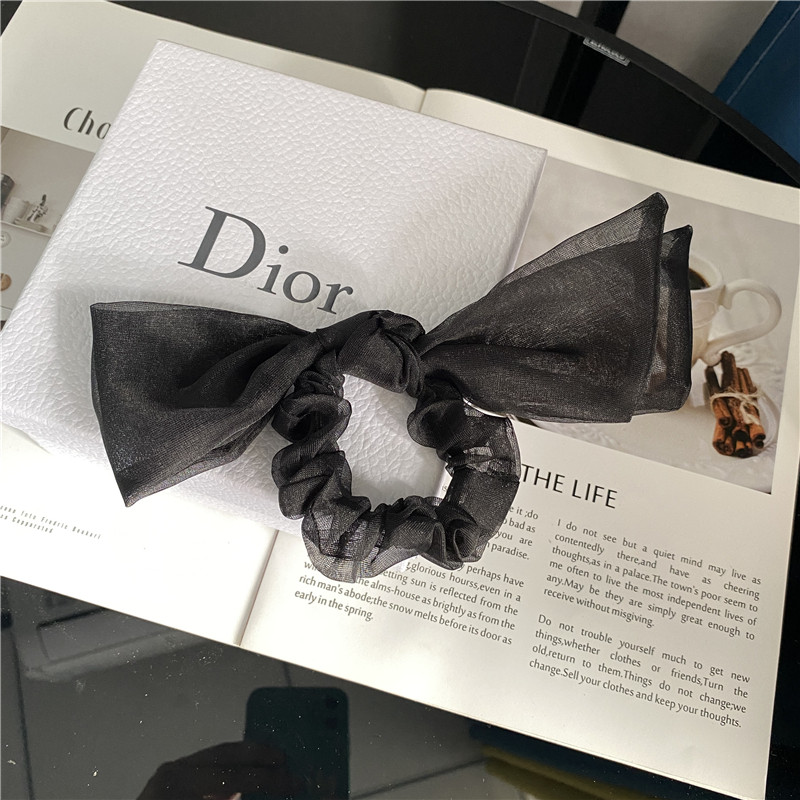 美洋同款黑色欧根纱大肠圈发绳