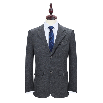D11376单西  秋冬新款男士毛呢西装商务休闲羊毛便西灰色男